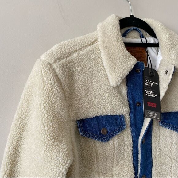 Nwt-Levi’s Ex Boyfriend Sherpa Trucker Jacket - Picture 5 of 14